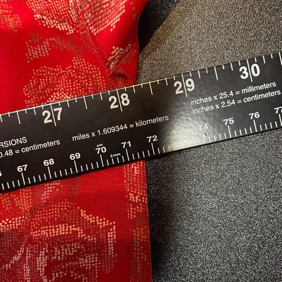 Linda Allard for Ellen Tracy Womens Button Down Shirt Sz M Red Oversized Floral - Picture 6 of 16